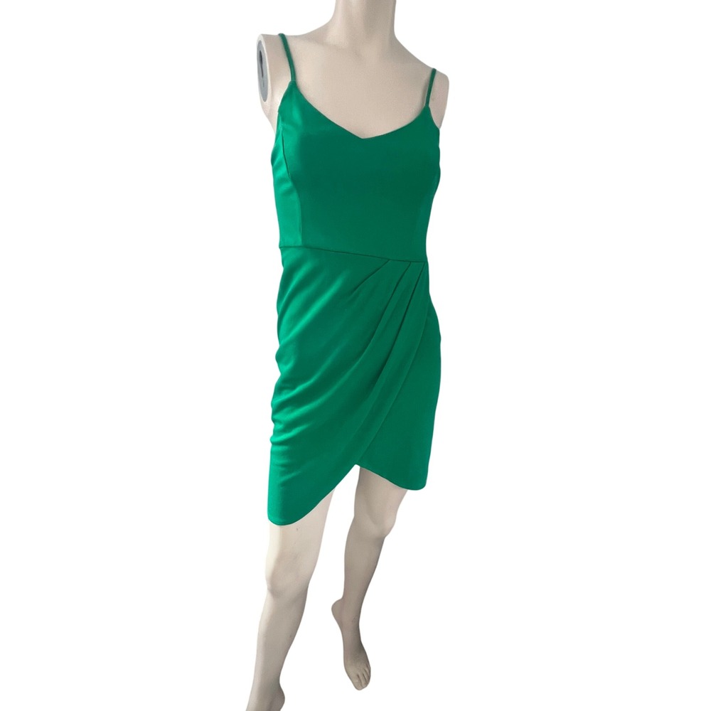 Zalalus Kelly Green Mini Dress Sleeveless Party Cocktail Bodycon Size S Sexy